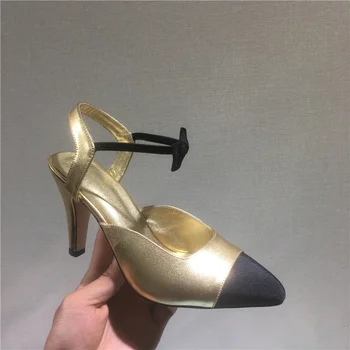Kelebek düğüm Yüksek Topuklu Karışık Renkler Ayakkabı Bayanlar Sandalet Sivri Burun Zapatos De Mujer Ayak Bileği Kayışı Pompaları Femme Sandalias