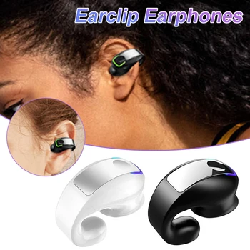 Kemik iletimli kulaklık Bluetooth Uyumlu 5.3 Kulak Klipsi Kulaklık Kablosuz Handfree HİFİ Stereo Oyun Spor Açık Kulaklık