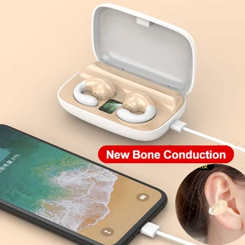 Kemik İletim Bluetooth 5.3 Kulaklık kablosuz kulaklıklar HiFi Stereo Kulaklık Gürültü Azaltma Spor Kulaklık için Oppo A17 A71