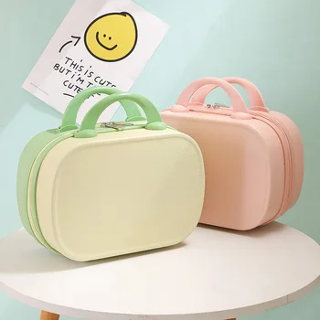 Kontrast Renk Taşınabilir Bavul kadın Küçük Kozmetik Durumda 14 İnç Bavul Hafif Mini saklama çantası 30X15X22Cm