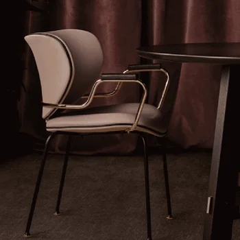 Kuaför kolluklu sandalye Modern İskandinav Rahatlatıcı yemek sandalyeleri Masası Tasarım Kütüphane Ev Chaises De Salon Oturma Odası Mobilya