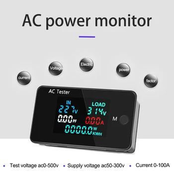 KWS-AC305 AC Güç Ölçer Dijital Gerilim Akım Güç Voltmetre Ampermetre 100A Elektrik Enerji Tüketimi Monitörler