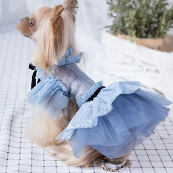 Köpek düğün elbisesi Yaz Köpek Giysileri Prenses Kostümleri Kız Köpek Giyim Evcil hayvan Elbiseleri Kaniş Pomeranian Schnauzer Pet Kıyafet