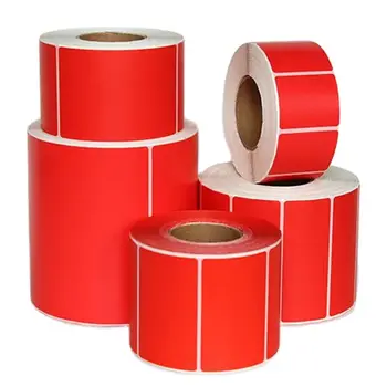 Kırmızı termal Etiket barkod etiketi Termal Kağıt termal yazıcı Yuvarlak Kendinden Yapışkanlı Etiketler rulo