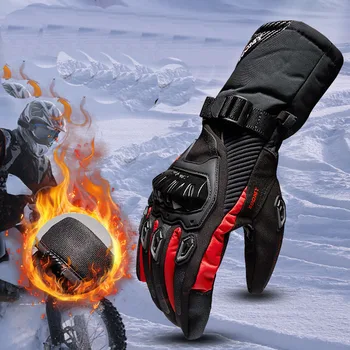 Kış Motosiklet Su Geçirmez Sıcak Sürme Binici Düşme Önleme Kalınlaşmış Uzun Gants Şoförler Erkek Eldiven