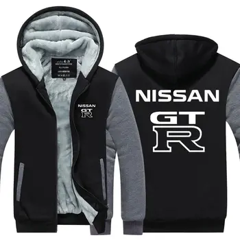 Kış Sıcak Hoodies Yeni erkekler Uzun Kollu Nissan GTR kazak Kalınlaşma ceket Artı Boyutu erkek GT - R ceket düzenli Giysiler