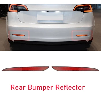 LED Araba Arka Tampon Reflektör İşık Sürüş Fren Lambası Arka Lambası Arka Tampon İşık Sticker Trim Tesla Modeli 3
