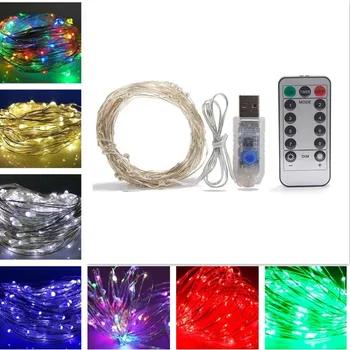 Led dize ışık 5/10M / 20M 50/100 / 200LED USB 8 Modu Uzaktan Kumanda Peri Garlands Düğün Noel noel dekoru lambaları