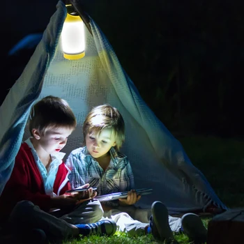 LED Taşınabilir Fener Akülü Kamp Atmosfer Lamba Asılı Enerji Verimli Kısılabilir Basın Düğmesi Açık Seyahat için