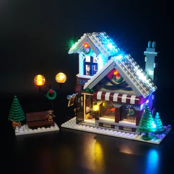 Led ışık Seti Yaratıcı Kış Köyü Oyuncak Dükkanı Lego İle Uyumlu 10249 Yapı Taşı
