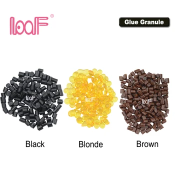 LOOF 100gram keratin tutkal granül/boncuk/tahıl önceden bağlı insan saç uzatma sıcak tutkal çubukları dıy 3 renk mevcut