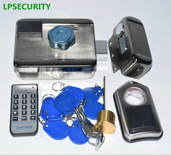 LPSECURITY pil 10 etiketleri Kapı ve kapı kilidi Erişim Kontrolü Elektronik entegre RFID Kapı üstten kilit RFID okuyucu interkom