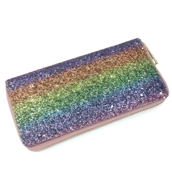 Lüks Kadın uzun cüzdan Sparkly Payetli el çantası Glitter Pu Deri Bayan Telefonu Çantası Kart Sahipleri bozuk para cüzdanı Kadın Cüzdan