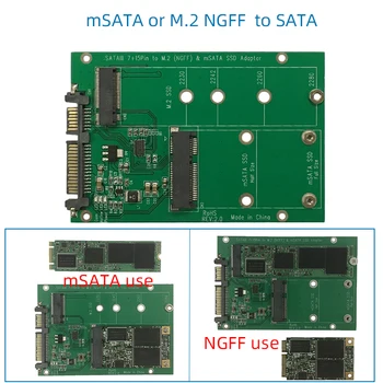 M. 2 NGFF B tuşu VEYA MSATA 2'si 1 Arada Çoklu Boyutlu ssd'den SATA III Adaptör Dönüştürücü Kartına otomatik tanımlama