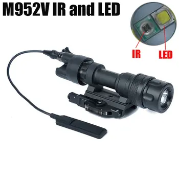 M952V IR İzci Taktik Silah İşık Kızılötesi ve LED Beyaz ışık çıkışı Su Geçirmez QD Dağı Picatinny Ray Airsoft