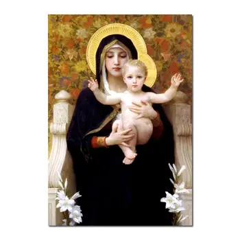 Madonna Lilyum William Adolphe Bouguereau Resim Yağlıboya Ev Dekor El Boyalı Yüksek Kaliteli