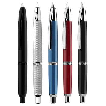 Majohn A1 Geri Çekilebilir dolma kalem, Ekstra İnce Uç Metal Klipsli / Klipssiz ve Dönüştürücü Yazma için