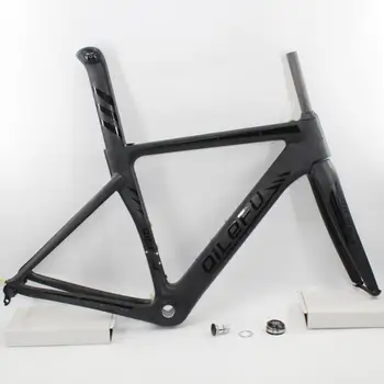 Marka Yeni mat + parlak logo QILEFU 700C yarış Yol bisikleti UD tam karbon fiber bisiklet çerçeveleri çatal seatpost kulaklık Ücretsiz kargo