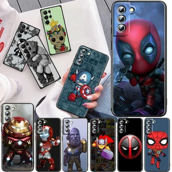 Marvel Kahramanlar LOGO Sevimli Samsung Galaxy S23 S22 S21 S20 Ultra Artı Pro S10 S9 S8 S7 S6 4G 5G silikon Yumuşak Siyah telefon kılıfı
