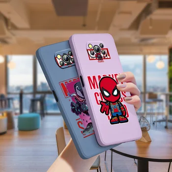 Marvel Süper Kahramanlar Sevimli Xiaomi POCO F3 X3 NFC GT X2 C31 C3 M2 M3 M4 Pro Sıvı Halat cep telefonu Kılıfı Kapak Çapa