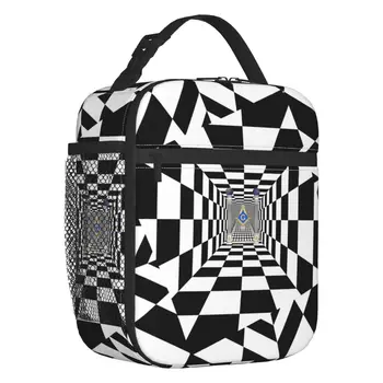 Masonluk Masonik Termal Yalıtımlı Öğle Yemeği Çantaları Kadın Mason Yeniden Kullanılabilir yemek taşıma çantası İş için Okul Seyahat Çok Fonksiyonlu yiyecek kutusu