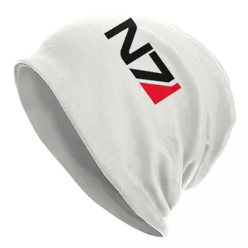 Mass Effect Efsanevi N7 Bere Kap Unisex Kış Kaput Örgü Şapka Açık Kayak Askeri Oyun Sevgilisi Skullies Beanies Caps