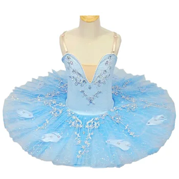 Mavi Bale Tutu Etek Bale çocuk Kuğu Gölü Kostüm Çocuklar Oryantal Dans Kostümleri Sahne Performansı Elbise
