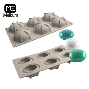 Meibum Yuvarlak El Yapımı Sabun Kalıpları 6 Kavite Silikon Kek Kalıpları Pasta Tatlı Mutfak Bakeware Gıda Sınıfı Mus Pişirme Araçları