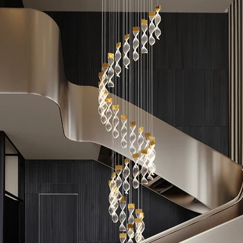 Merdiven avize oturma odası mutfak oturma aydınlatma yatak odası odası dekoratif lambalar dubleks villa yüksek dereceli büyük kolye