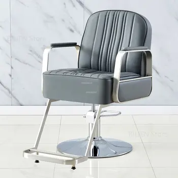 Metal berber sandalyeleri Modern kuaför sandalyeleri Ev Aşağı Konabilir tıraş sandalyesi Ütü Kaldırma Koltuğu colchones mobilya HY