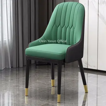 Metal Ergonomik Yemek Salonu Sandalye Accent İskandinav Dinette Yeşil Sandalyeler Gelişmiş Sillon Bireysel Mobilya Oturma DC052 WYH