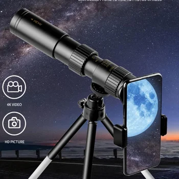 Metal Güçlü Dürbün Uzun Menzilli 10-300X Zoom HD Taşınabilir Profesyonel Teleskop Monoküler Düşük Gece Görüş Avcılık için