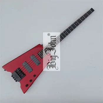 metal kırmızı renk başsız elektrik bas gitar gülağacı klavye için 864mm ölçek uzunluğu
