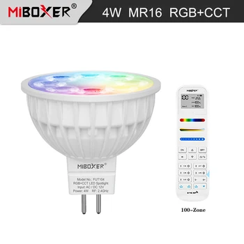 Miboxer 4W MR16 RGB + CCT (2700-6500K) WiFi akıllı LED Spot ampuller FUT104 ışın açısı 25°
