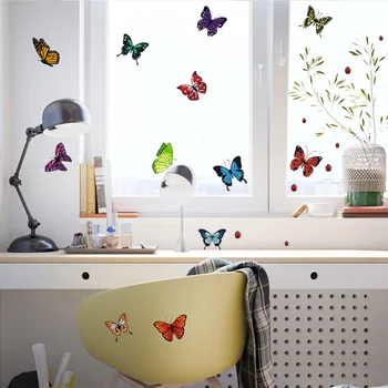 Mini Kelebek duvar çıkartmaları DIY Renk Kelebek Ev Dekorasyon Dokuz Kelebek Çıkartmalar yatak odası dekoru Dekor Ev Dekorasyon