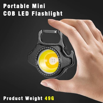 Mini parlama COB anahtarlık çok fonksiyonlu PortabLELight acil ışık güçlü manyetik kamp küçük ışık şişe açacağı