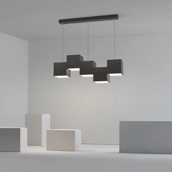 Minimalist restoran kolye ışıkları tasarım yaratıcı kişilik geometrik kombinasyonu İskandinav ArtDining odası bar masası ofis Ch
