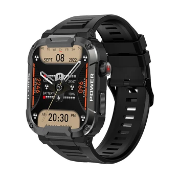 MK66 akıllı saat Erkekler Spor İzci Bluetooth Çağrı Su Geçirmez Açık Spor Smartwatch Kalp Hızı Monitörü Sağlık spor bilezik