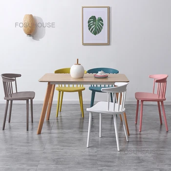 Modern Basit İskandinav Yaratıcı yemek sandalyeleri Ev Plastik Kalınlaşmış Arka Tabure Ins Yemek Sandalyesi yemek odası mobilyası
