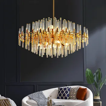 Modern lüks LED kristal avize altın tavan asılı yatak odası için lamba mutfak yemek oturma odası kolye ışıkları fikstür