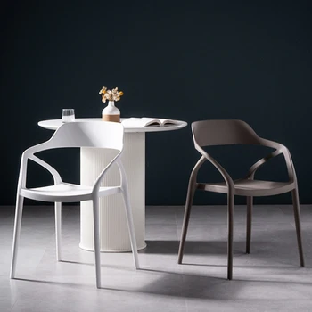 Modern Plastik Oturma Odası Sandalyeleri İskandinav Ev Mobilyaları Yaratıcı Salon Arkalığı Veranda Sandalye Basit Kahve Dükkanı Açık Sandalye
