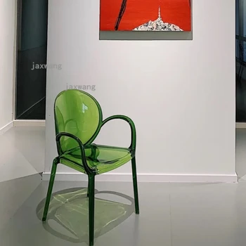Modern Şeffaf yemek sandalyeleri Tasarımcı Kristal Koltuk İskandinav Eğlence yemek sandalyeleri Arkalığı Eetstoelen mutfak mobilyası