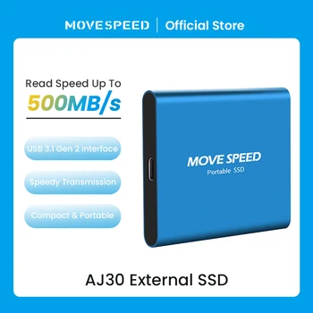 MOVESPEED Harici SSD 4TB 2TB 1TB USB 3.1 Gen 2 Taşınabilir Katı Hal Sürücü 512GB Tip C SSD Harici Sürücü Dizüstü PC için