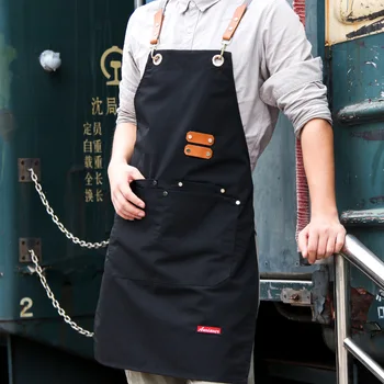 Mutfak Önlüğü Kolsuz Yumuşak Pişirme Saç Stilisti Manikür Süt Çay Dükkanı Pişirme Erkekler ve Kadınlar Restoran Denim Tulum
