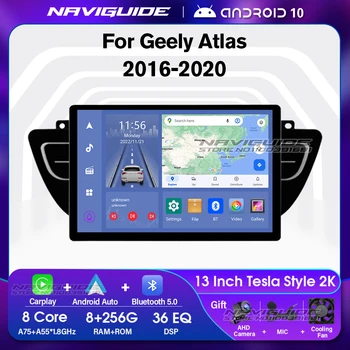 NAVİGUİDE Y1 13 inç 1920*1200P Araba Radyo Geely Atlas 2016-2020 8 + 256G Multimedya Video Oynatıcı Carplay Navigasyon GPS HİÇBİR DVD