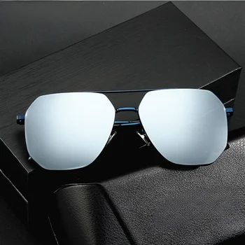 Naylon Polarize Güneş Gözlüğü Mavi Çerçeve Güneş Gözlüğü erkek Moda Poligon Balıkçılık Gözlük 2023 Yeni kadın güneş gözlüğü