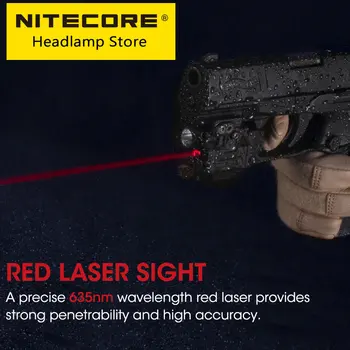 NİTECORE NPL10 taktik silah lambası 635nm kırmızı lazer tabanca ışık 300 lümen hafif kompakt LED el feneri ile CR2 pil