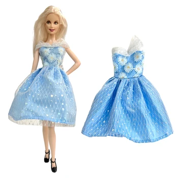 NK Resmi 1 Adet Bebek Mavi elbise taklit dantel peri elbisesi İçin barbie bebek 1/6 Oyuncak aksesuarları hediye çocuk hediye