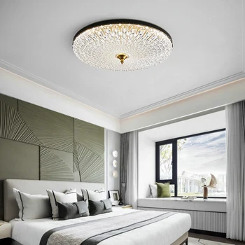 Nordic ışık lüks bakır ana yatak odası lambası çalışma tavan lambası basit Post-Modern yaratıcı odası yuvarlak oturma odası lamba