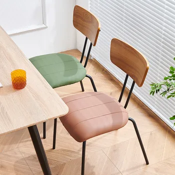 Nordic ışık Lüks Basit Modern katı ahşap koltuk Yumuşak Çanta yemek odası sandalyesi kahve Çay Dükkanı Sandalyeleri Sınır Ötesi mobilya